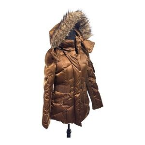 Miss Sixty Down Puffer with Detachable Hood in Copper